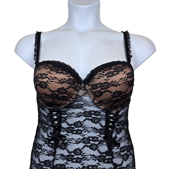 Adore Me Womens Black Lace Bustier Slip Size XL NWT - Picture 2 of 8